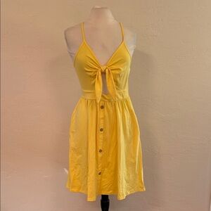 Yellow dress with cut out detail